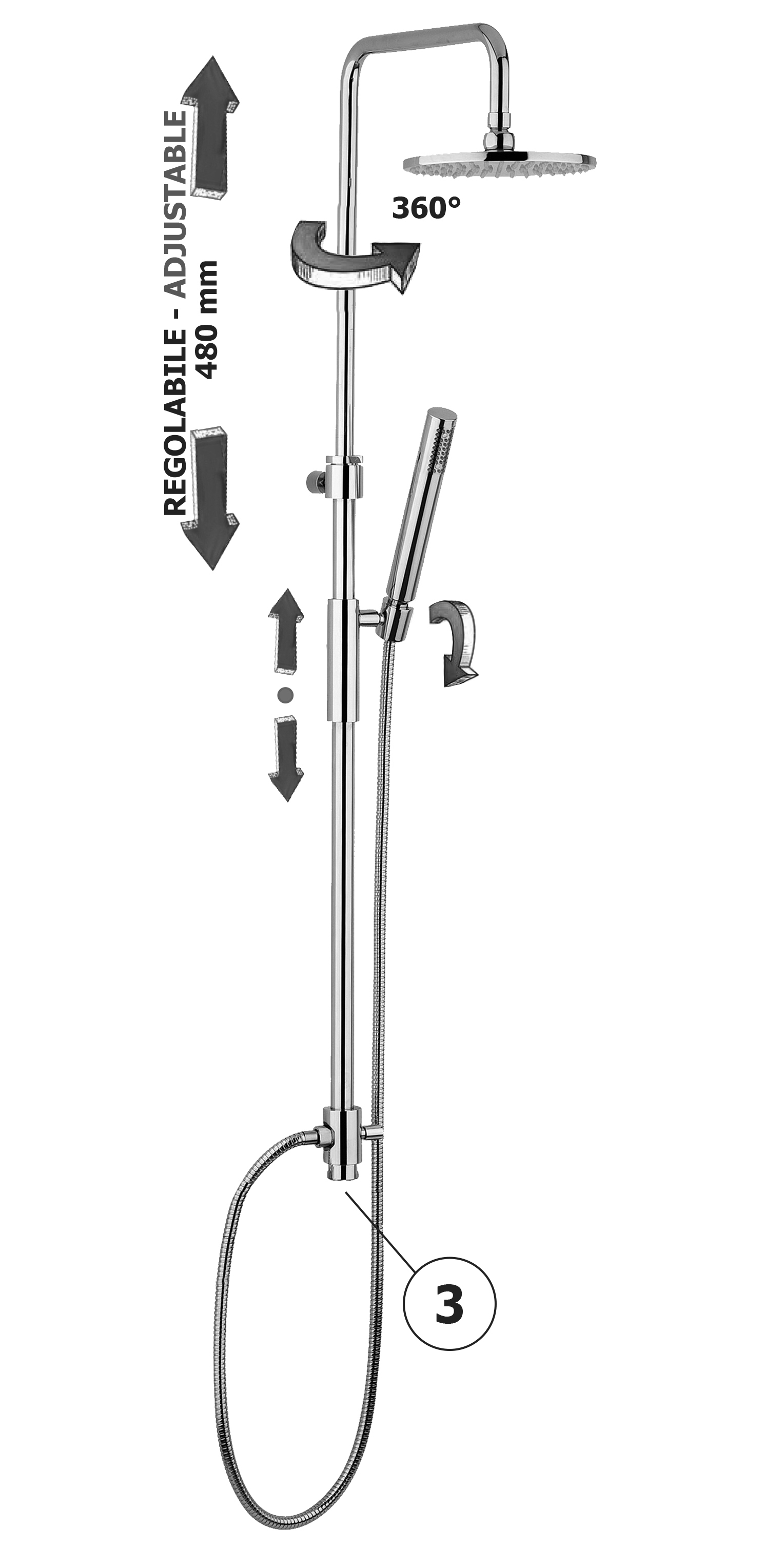 SPRCH.SET MASTER TOP bez baterie - Sprcha | Paffoni